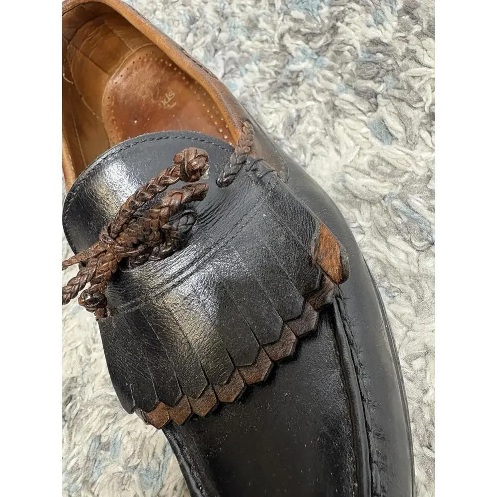 Allen Edmonds Shoes Mens 10.5 Woodstock Penny Loafers Leather Kiltie Braided Tie